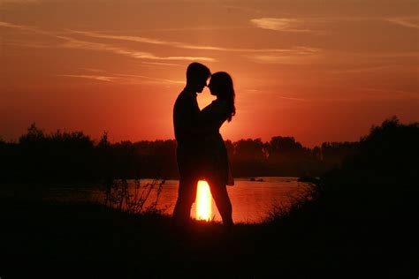 Couple Love red Sunset free image download