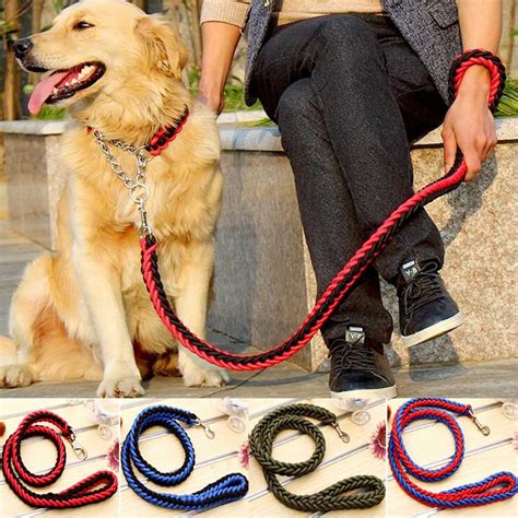 Large Dog Leash Pet Nylon Rope Durable Braided Leash For Dog Rope Lead