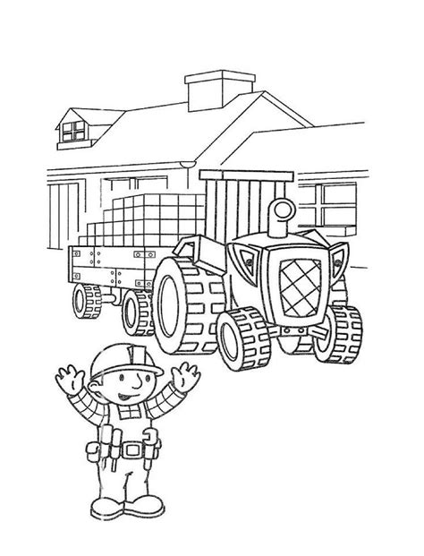 Tractors kleurplaat tractor 46 99. Kleurplaat Bob de Bouwer aan de slag met Hector