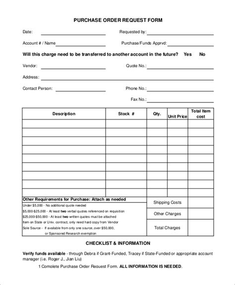 Free 11 Sample Purchase Order Forms In Ms Word Pdf