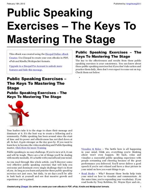 Public Speaking Exercises The Keys To Mastering The Stage