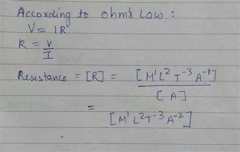 Compute The Dimensional Formula Of Electricity Resistance R Askiitians