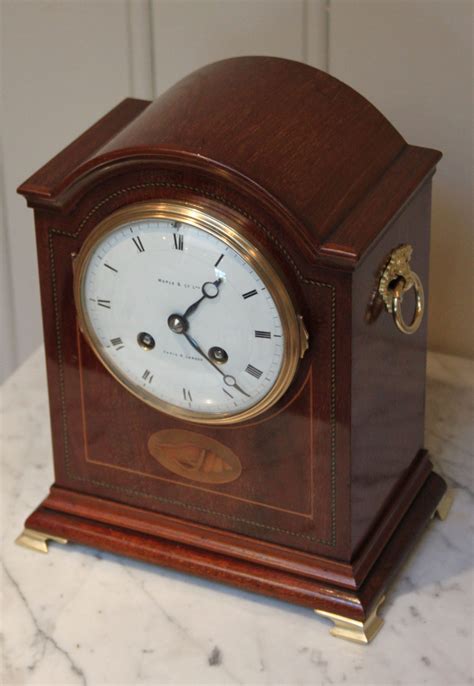 Antiques Atlas Fine Edwardian Mahogany And Inlay Mantel Clock