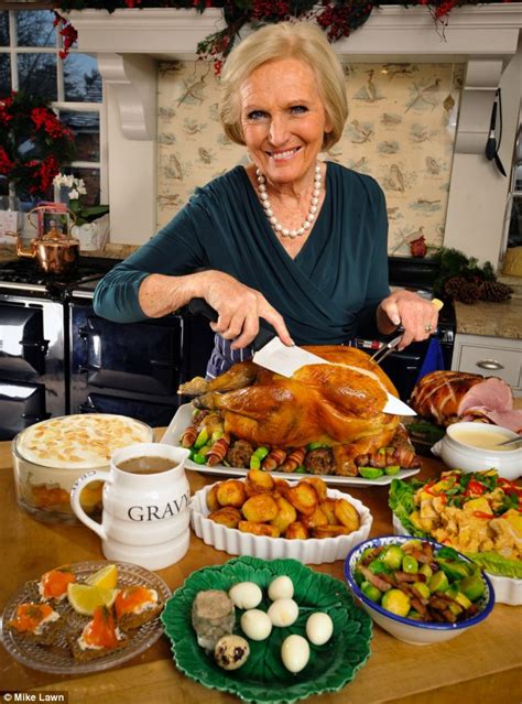 Overhead view of table served with traditional british. Mary Berry's Xmas TO-DO LIST: Perfected foolproof day-by ...