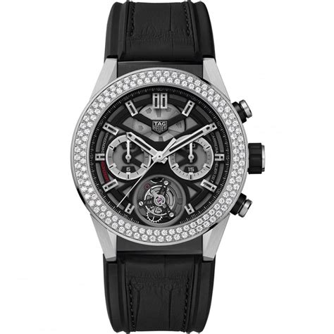 Tag Heuer Mens Carrera Heuer 02t Tourbillon Diamond Titanium Watch