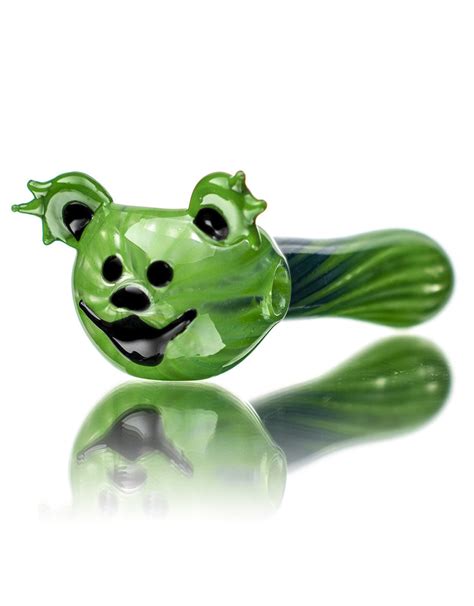 4 Green Dancing Bear Pipe With Blue Accents By Todd Bowen Witch Dr