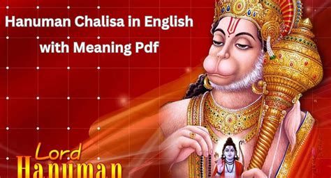 Hanuman Chalisa In English Hanuman Chalisa Pdf In English