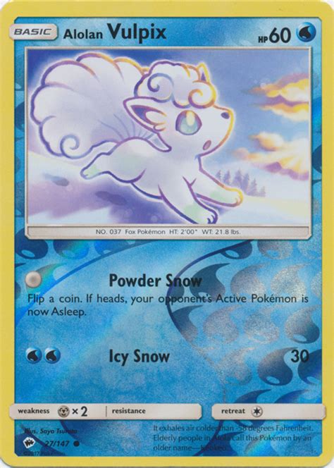 Maybe you would like to learn more about one of these? Alolan Vulpix - 27/147 - Common - Reverse Holo - Pokemon ...