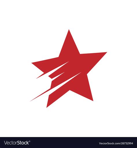 Red Shooting Star Logo Design Royalty Free Vector Image