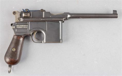 Mauser C96 Broomhandle Semi Automatic Pistol With Wood Stoc