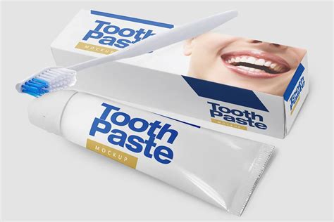 clean  minimal  toothpaste mockup  psd