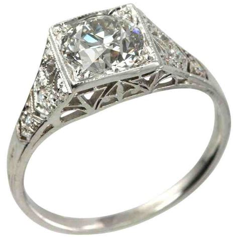 Art Deco Platinum Engagement Rings Wedding And Bridal Inspiration