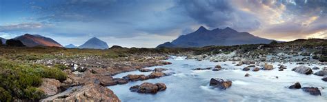 Cuillin Isle Of Skye Scotland Uk Water Clouds Mountains Wallpaper