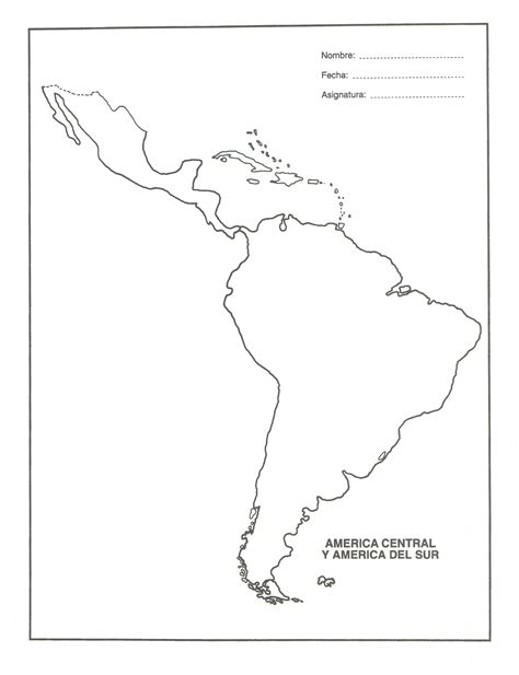 Dibujos Para Colorear Amrica Central Y Amrica Del Sur Mapa De Centroamerica Para Colorear