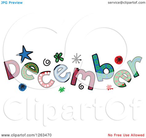Clipart of Colorful Sketched Month of December Text - Royalty Free Vector Illustration by Prawny ...