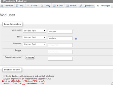 Create Database And User In Phpmyadmin Techinfobest