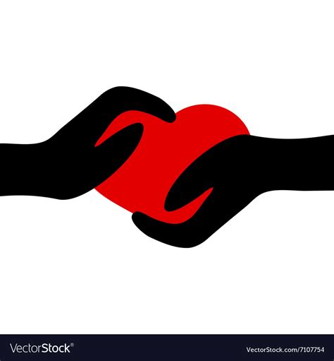 Two Hands Holding Heart Royalty Free Vector Image