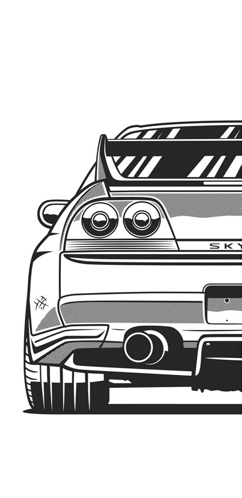 Nissan Skyline Gtr Nissan Gtr R34 Skyline R33 Gtr Drawing Car