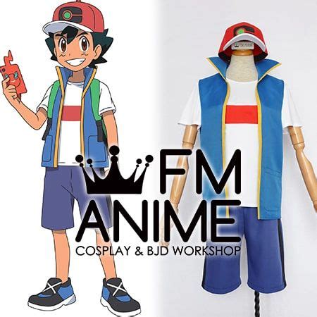 Pokemon Journeys Ash Ketchum Cosplay Costume Anime Cosplay Costume FM Anime Cosplay Shop