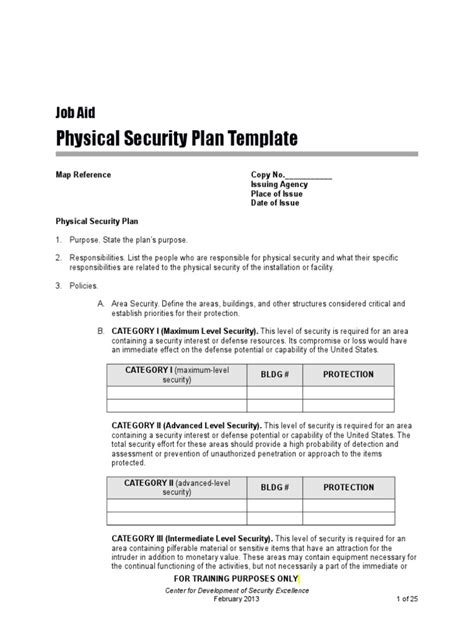 Physical Security Plan Template Pdf