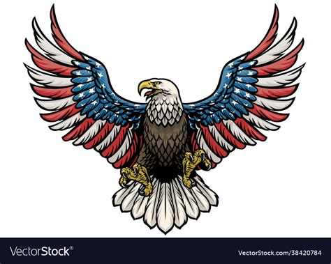 Eagle Painted In American Flag Royalty Free Vector Image