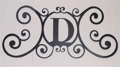 Wrought Iron Metal Scrolled Monogram Personalized Initial Letter D Wall