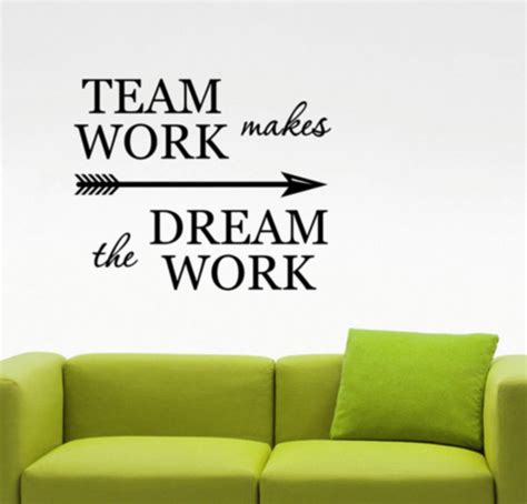 Teamwork Makes Dreamwork Quote Wall Sticker Work Success Etsy