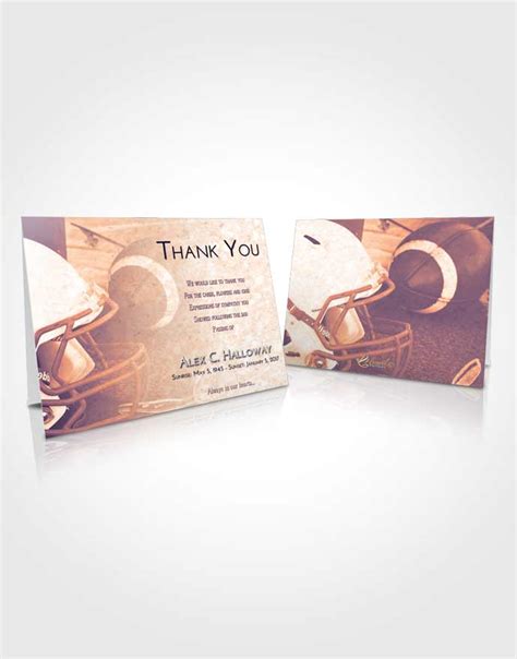 Thank You Card Template Lavender Sunset Football Party