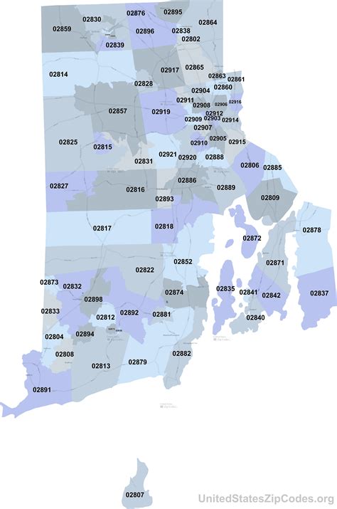 Rhode Island Zip Code Map Maps Database Source Gambaran