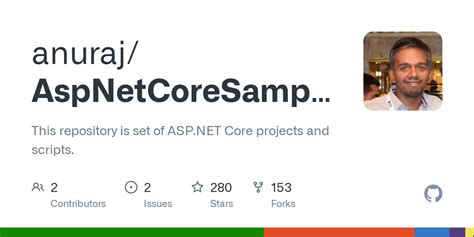 Github Anuraj Aspnetcoresamples This Repository Is Set Of Asp Net Core Projects And Scripts