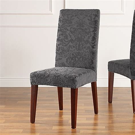 The surefit quilted velvet deluxe chair. Buy Sure Fit® Stretch Jacquard Damask Short Dining Chair ...
