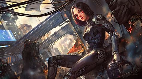 Wallpaper Woman Futuristic Cyberpunk 2077 Game Art De
