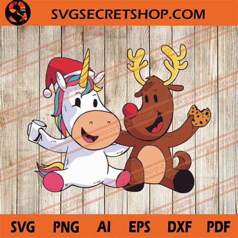 Unicorn And Reindeer Christmas Svg Christmas Svg Svg Secret Shop