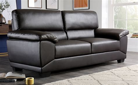 Oregon Brown Leather 3 Seater Sofa Furniture Choice