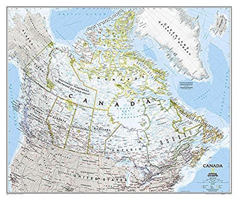 National Geographic Canada Wall Map Classic Laminated 38 X 32 In