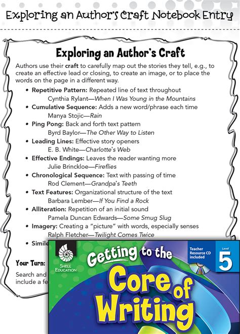 Writing Lesson Exploring An Authors Craft Level 5 Teacher Created