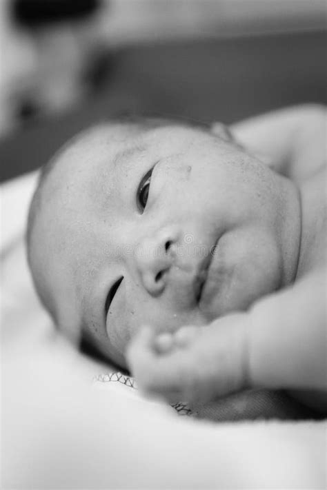 Newborn Baby Girl Right After Delivery Stock Image Image Of Giving