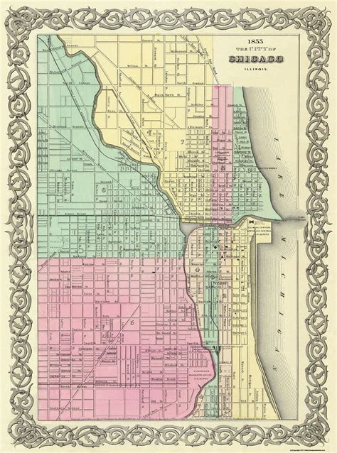 Map Of Chicago Old Historical And Vintage Map Of Chicago