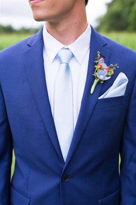 bright blue suit wedding parker weems