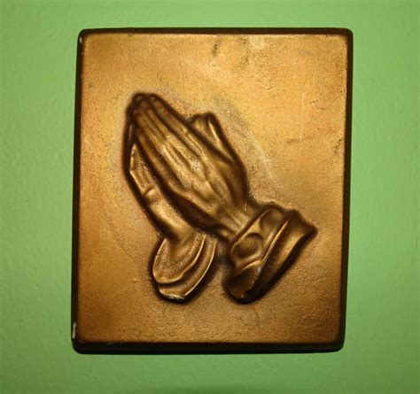 Vintage Gold Praying Hands Chalkware Wall Hanging Etsy