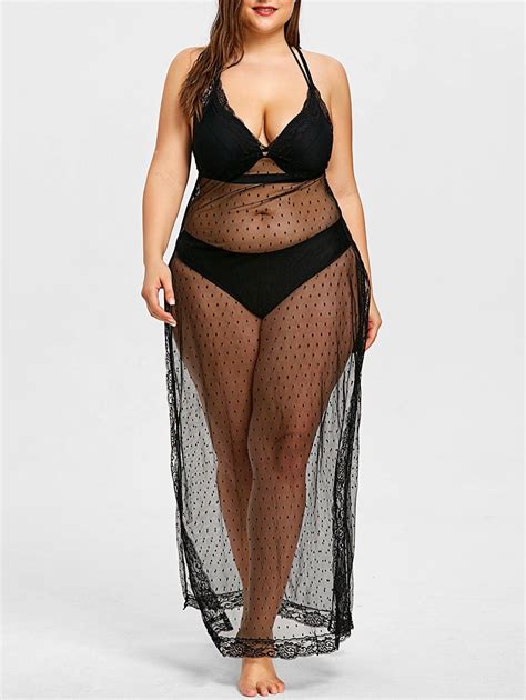 41 Off See Through Plus Size Beach Cover Up Rosegal