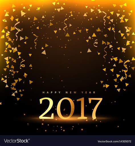 2017 New Year Celebration Background In Golden Vector Image