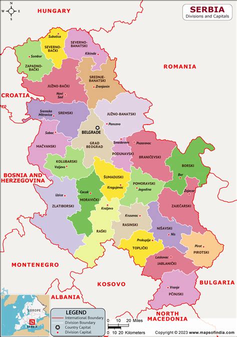 Serbia Regions And Capitals List And Map List Of Regions And Capitals