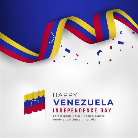 Happy Venezuela Independence Day July 5th Celebration Vector Design