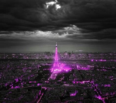 Purple Paris Print Paris Night City Building Photography