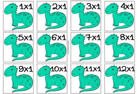 Dinosaur Multiplication Colored Cards X1 Made By Teachers