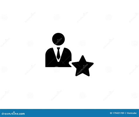 Star Favourites Person Flat Icon Vector Image Stock Illustration