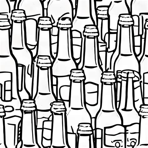 Beer Bottle Coloring Page Black And White Creative Fabrica