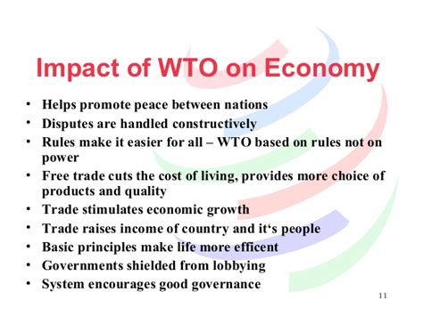 International trade was key to the rise of the global economy. Impact of WTO on Economy