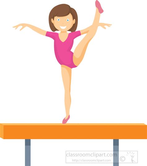 gymnastics clipart female athlete raising leg on balance beam clipart the best porn website
